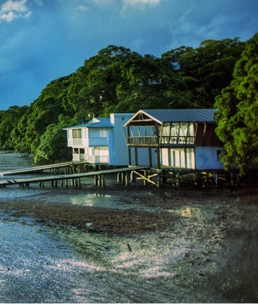 House on stilts at the beach